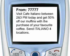 SMS alert to invite customers to a sale